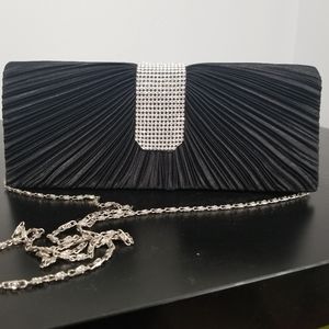 Mini sparkly black & silver purse